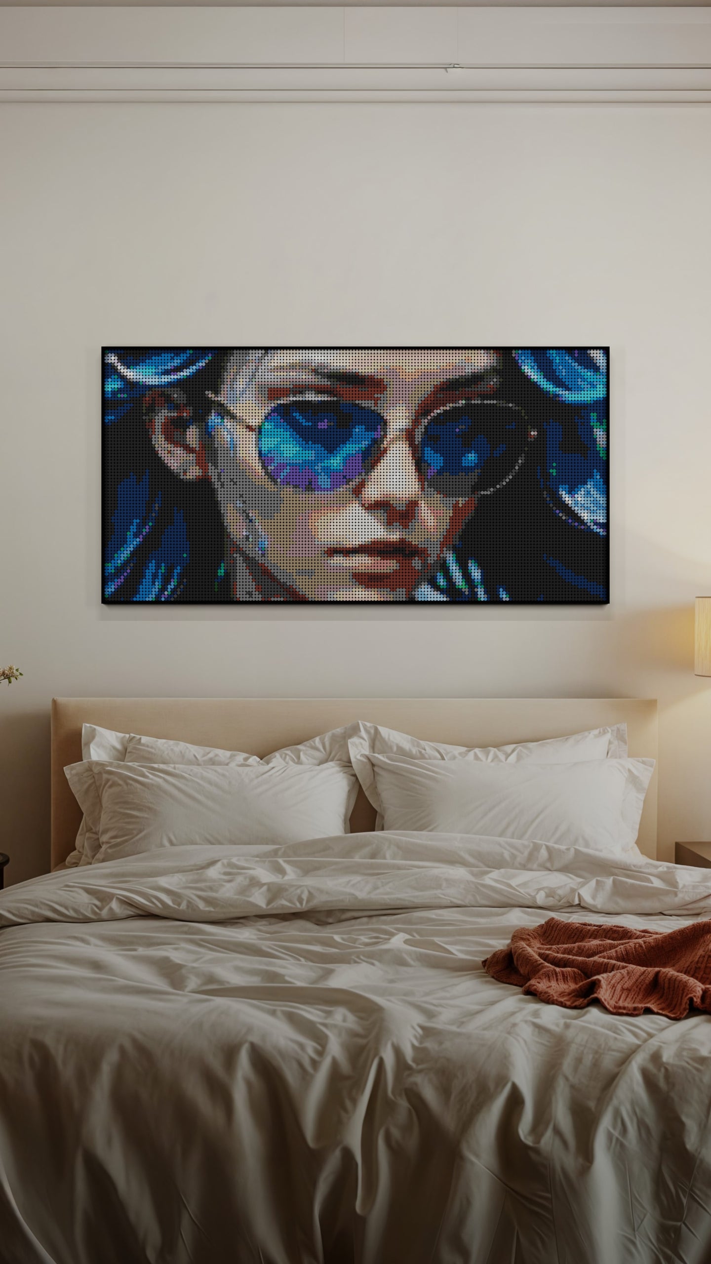 Aqua Enchantress LEGO® Style mosaic pixel art design for display